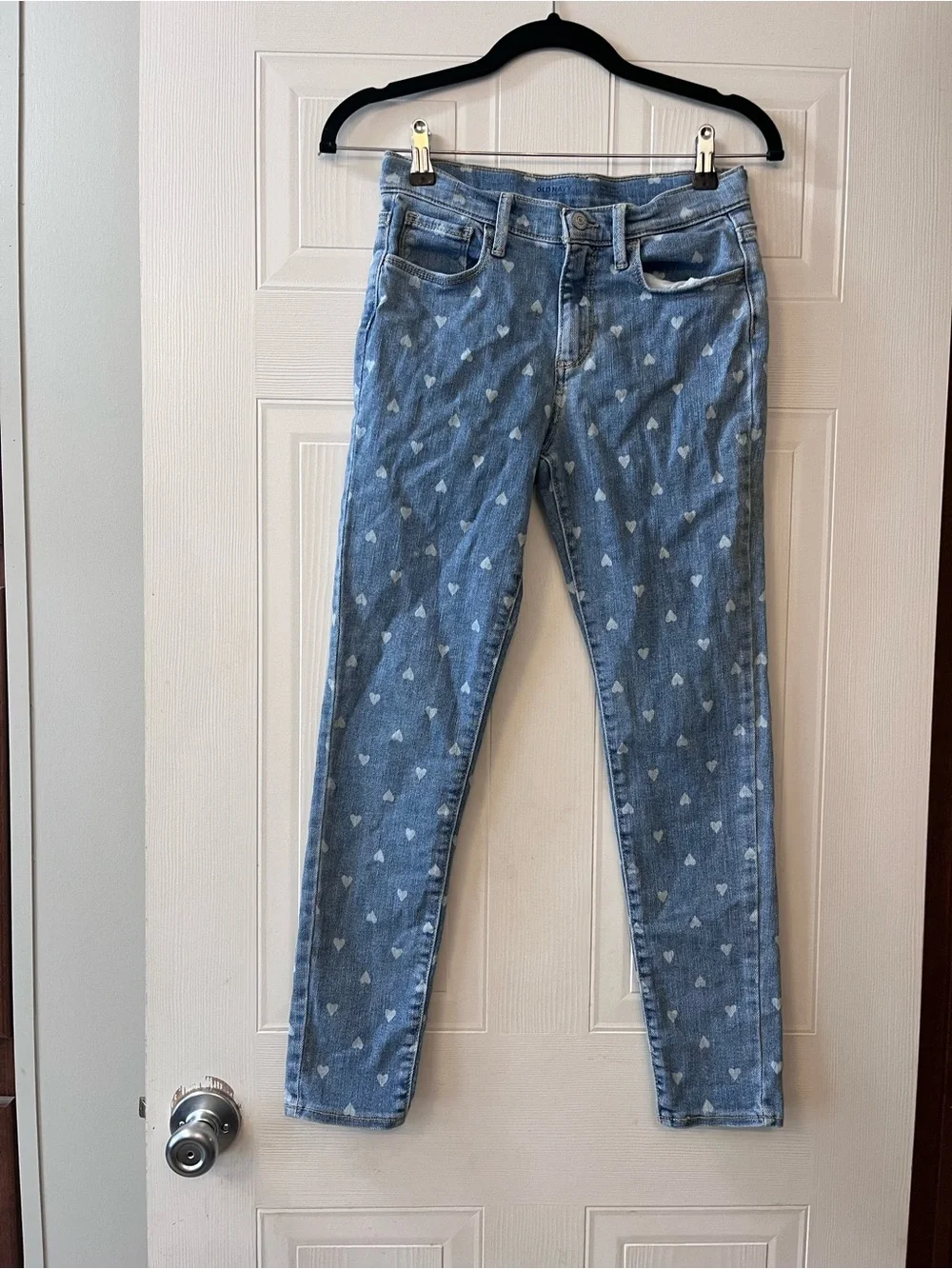 Old Navy Kids BUNDLE Two Jeans Embroidered Flare Jeans & Skinny Heart Jeans